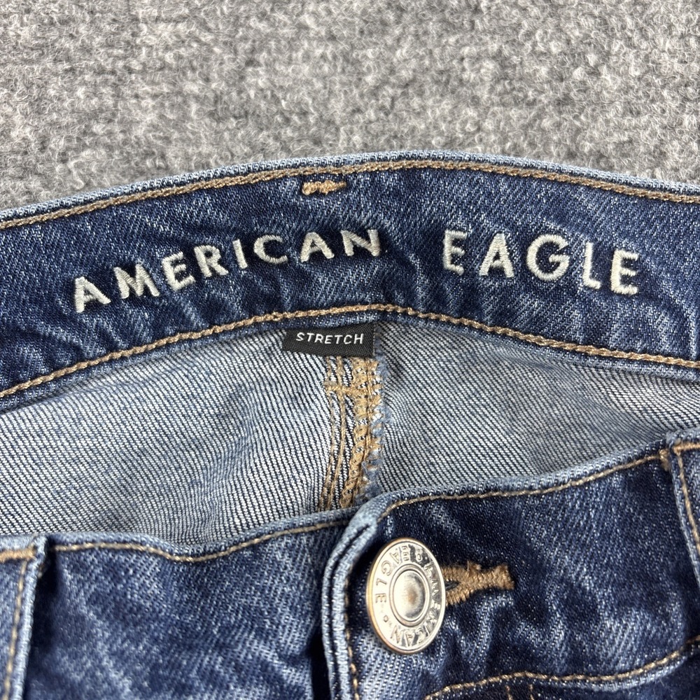 American Eagle Stretch Classic Straight Leg Jeans Medium Dark Wash 4 Regular - Picture 5 of 7